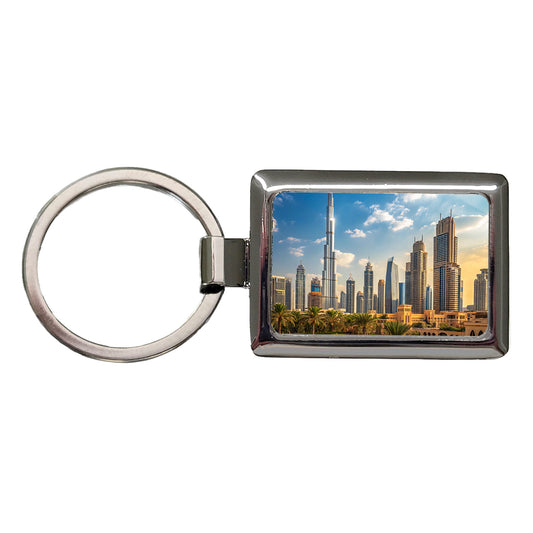 Dubai United Arab Emirates City Travel Rectangle Metal Keychain