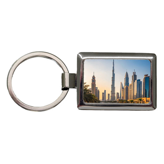 Dubai United Arab Emirates Travel Rectangle Metal Keychain