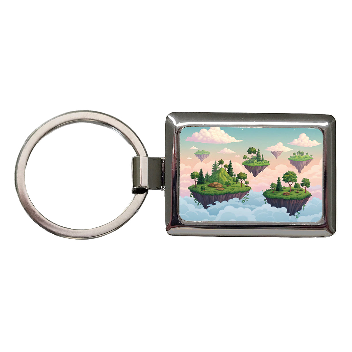Floating Islands In The Sky Rectangle Metal Keychain