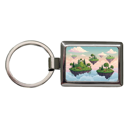 Floating Islands In The Sky Rectangle Metal Keychain