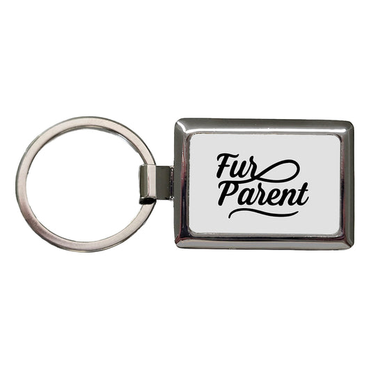 Fur Parent Dog Cat Lover Rectangle Metal Keychain