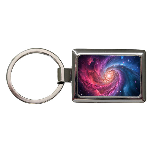 Galaxy Nebula Beautiful Space Stars Rectangle Metal Keychain