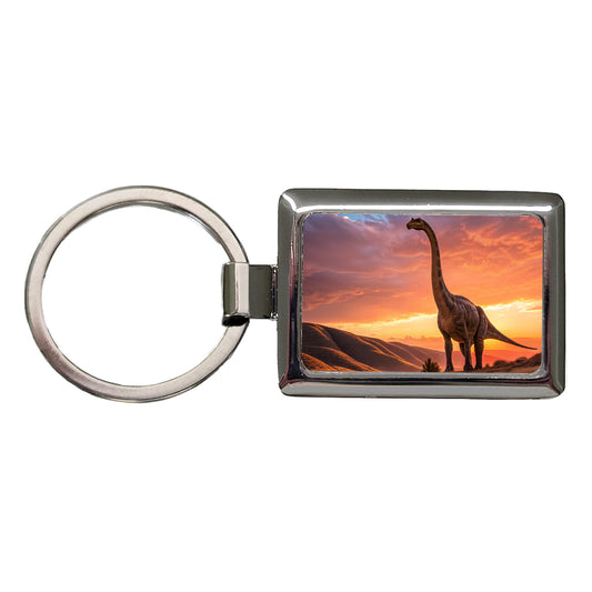 Gigantosaurus Sunset Hills Dinosaur Rectangle Metal Keychain