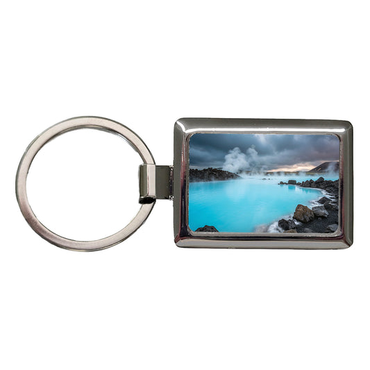 Iceland Blue Lagoon Stunning Rectangle Metal Keychain