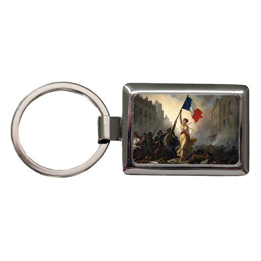 Liberty Leading The People Eugene Delacroix Inspired By Rectangle Metal Keychain
