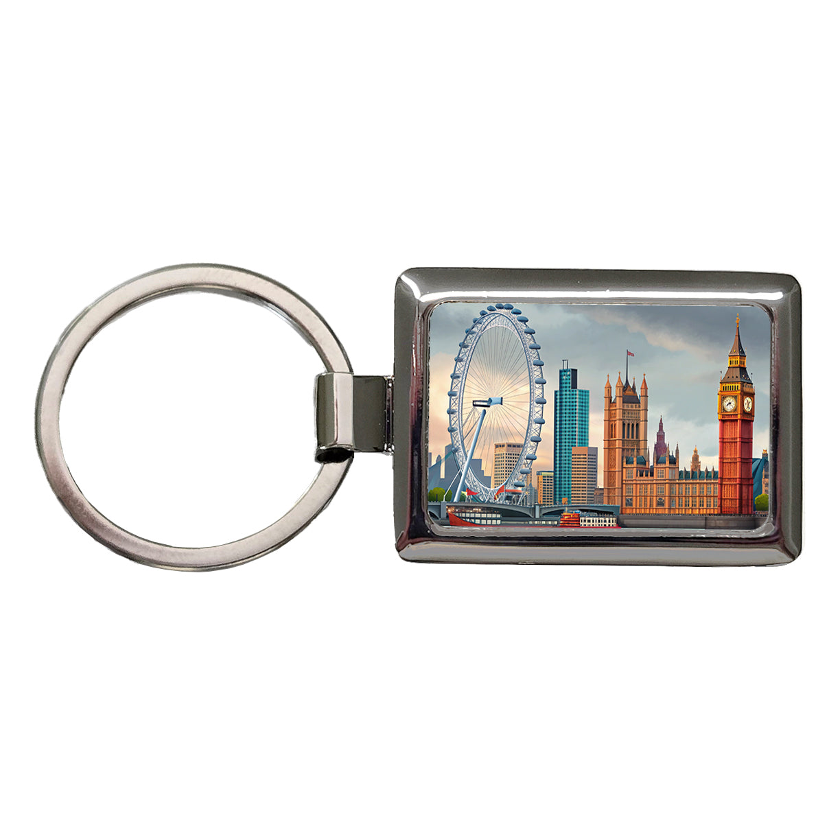 London England Big Ben Rectangle Metal Keychain