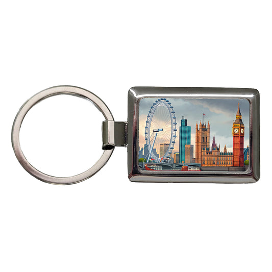 London England Big Ben Rectangle Metal Keychain