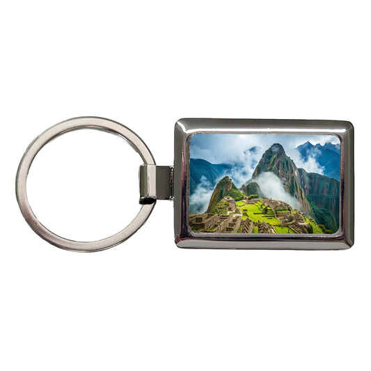 Machu Picchu Peru Travel Destination Rectangle Metal Keychain