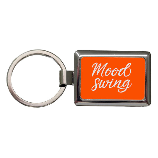 Mood Swing Orange Background Rectangle Metal Keychain