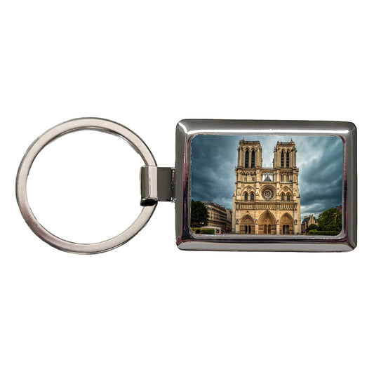 Notre Dame Cathedral Paris France Rectangle Metal Keychain