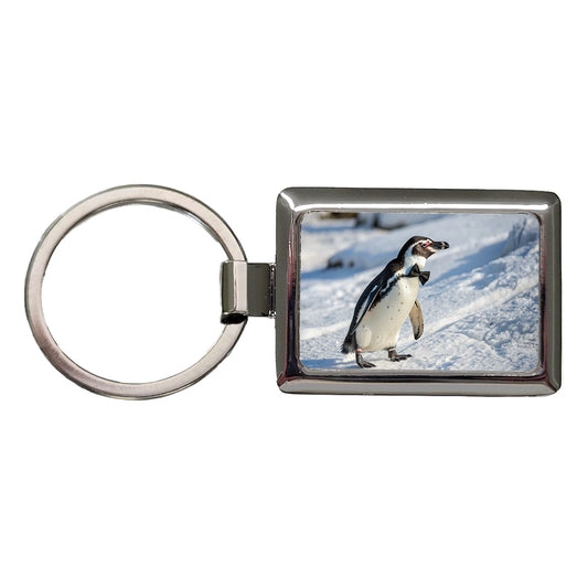 Penguin Wearing Bow Tie Funny Rectangle Metal Keychain