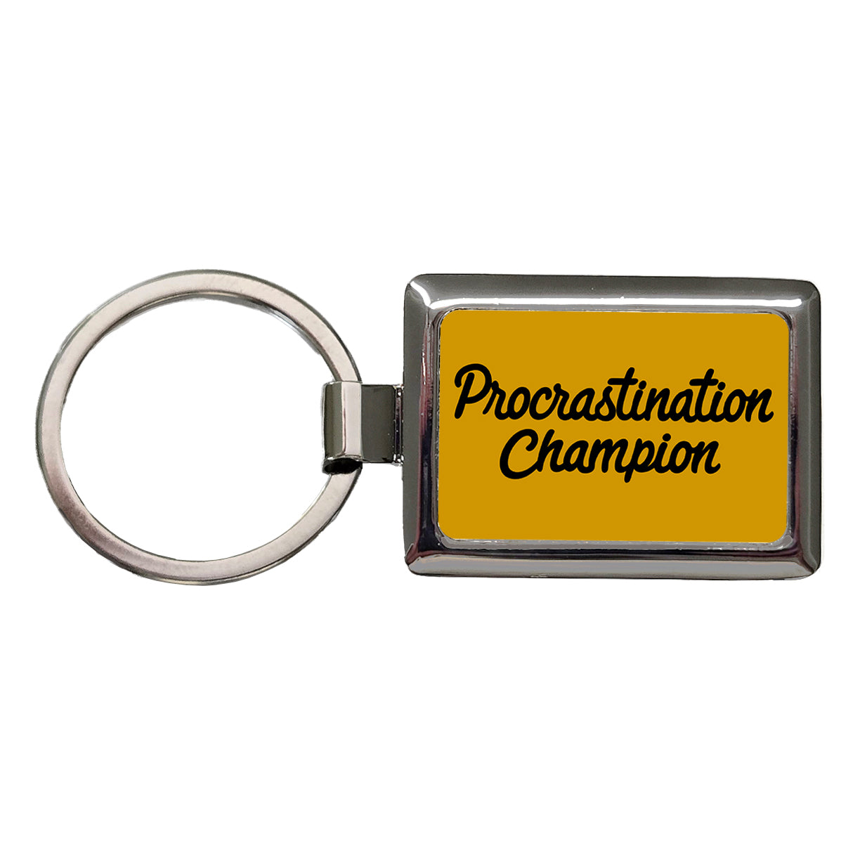 Procrastination Champion Funny Rectangle Metal Keychain