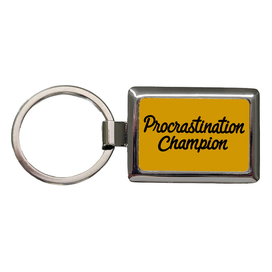 Procrastination Champion Funny Rectangle Metal Keychain