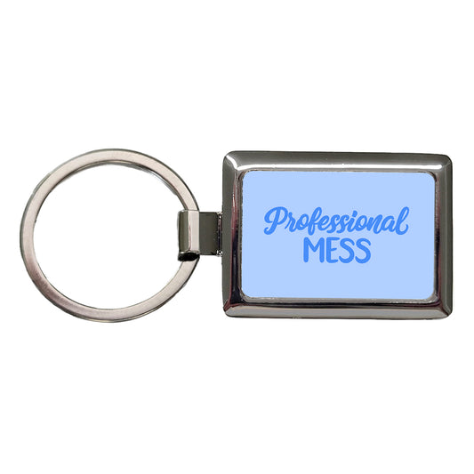 Professional Mess Funny Text Rectangle Metal Keychain