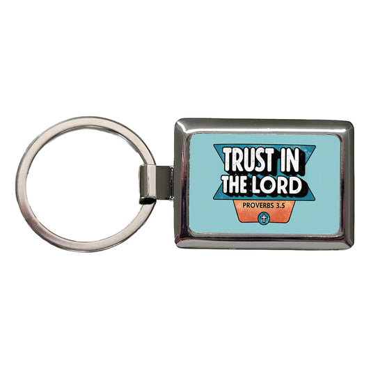 Proverbs Trust In The Lord Bible Christian Rectangle Metal Keychain