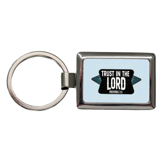 Proverbs Trust In The Lord Bible Verse Rectangle Metal Keychain