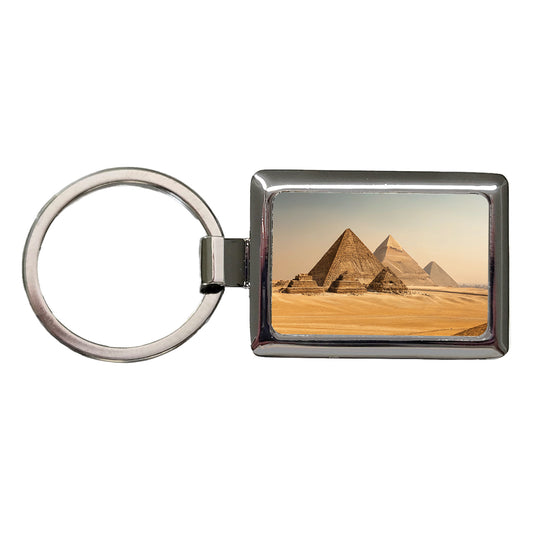 Pyramids Of Giza Travel Egypt History Rectangle Metal Keychain