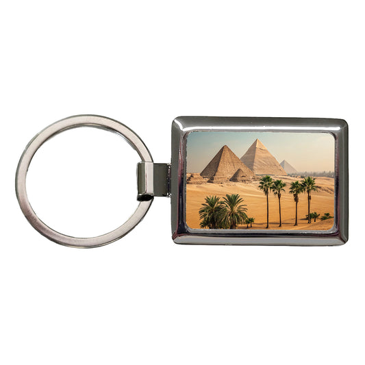Pyramids Of Giza Travel Egypt Rectangle Metal Keychain