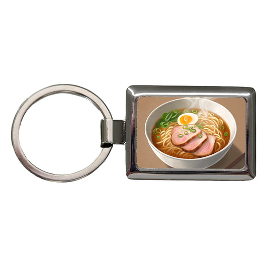 Ramen Bowl Delicious Rectangle Metal Keychain