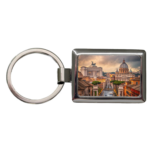 Rome Italy City Beautiful Travel Rectangle Metal Keychain