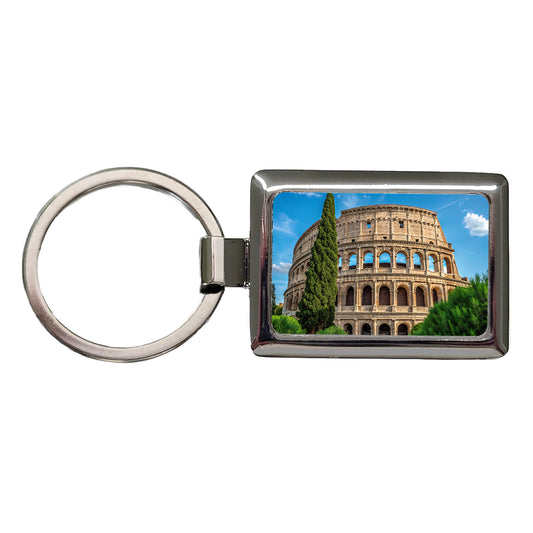 Rome Italy Colosseum Travel History Rectangle Metal Keychain