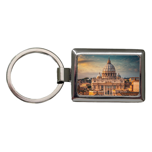 Rome Italy Vatican City Travel Rectangle Metal Keychain