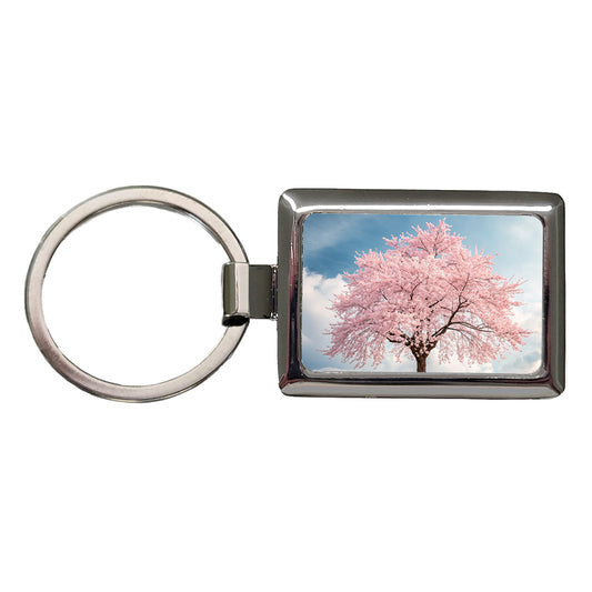 Sakura Cherry Blossom Tree Japan Beautiful Flowers Rectangle Metal Keychain
