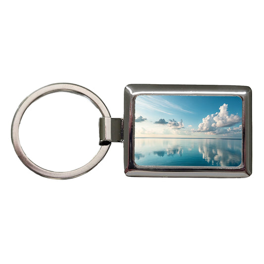 Sea And Sky Ocean Clouds Rectangle Metal Keychain