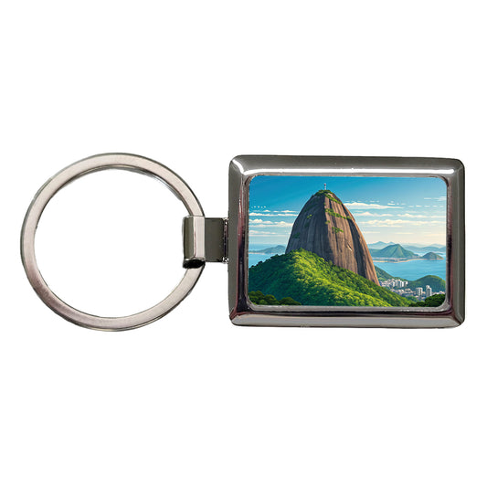 Sugarloaf Mountain Rio de Janeiro Brazil Rectangle Metal Keychain