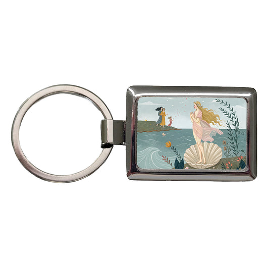 The Birth Of Venus By Sandro Botticelli Inspired Rectangle Metal Keychain
