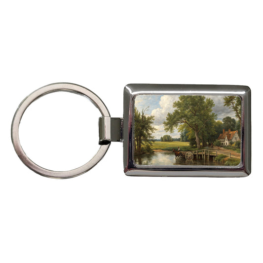 The Hay Wain By John Constable Inspired Rectangle Metal Keychain
