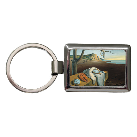 The Persistence Of Memory By Salvador Dali Inspired Clocks Rectangle Metal Keychain