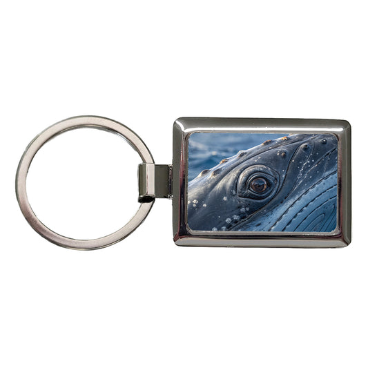 Whale Eye Close Up Rectangle Metal Keychain