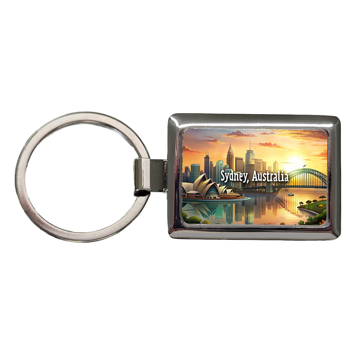 Sydney, Australia Travel City Country Stamp Rectangle Metal Keychain