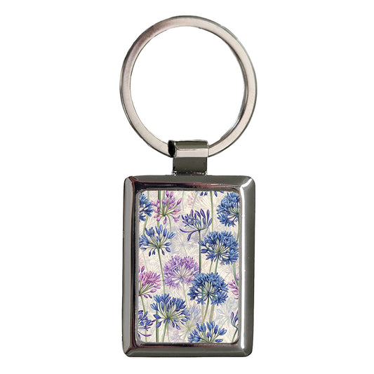 Agapanthus Lily Of The Nile Flowers Rectangle Metal Keychain