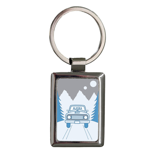 Alaska Or Bust Car Funny Vacation Rectangle Metal Keychain