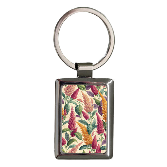 Amaranthus Leaves Flowers Plants Rectangle Metal Keychain