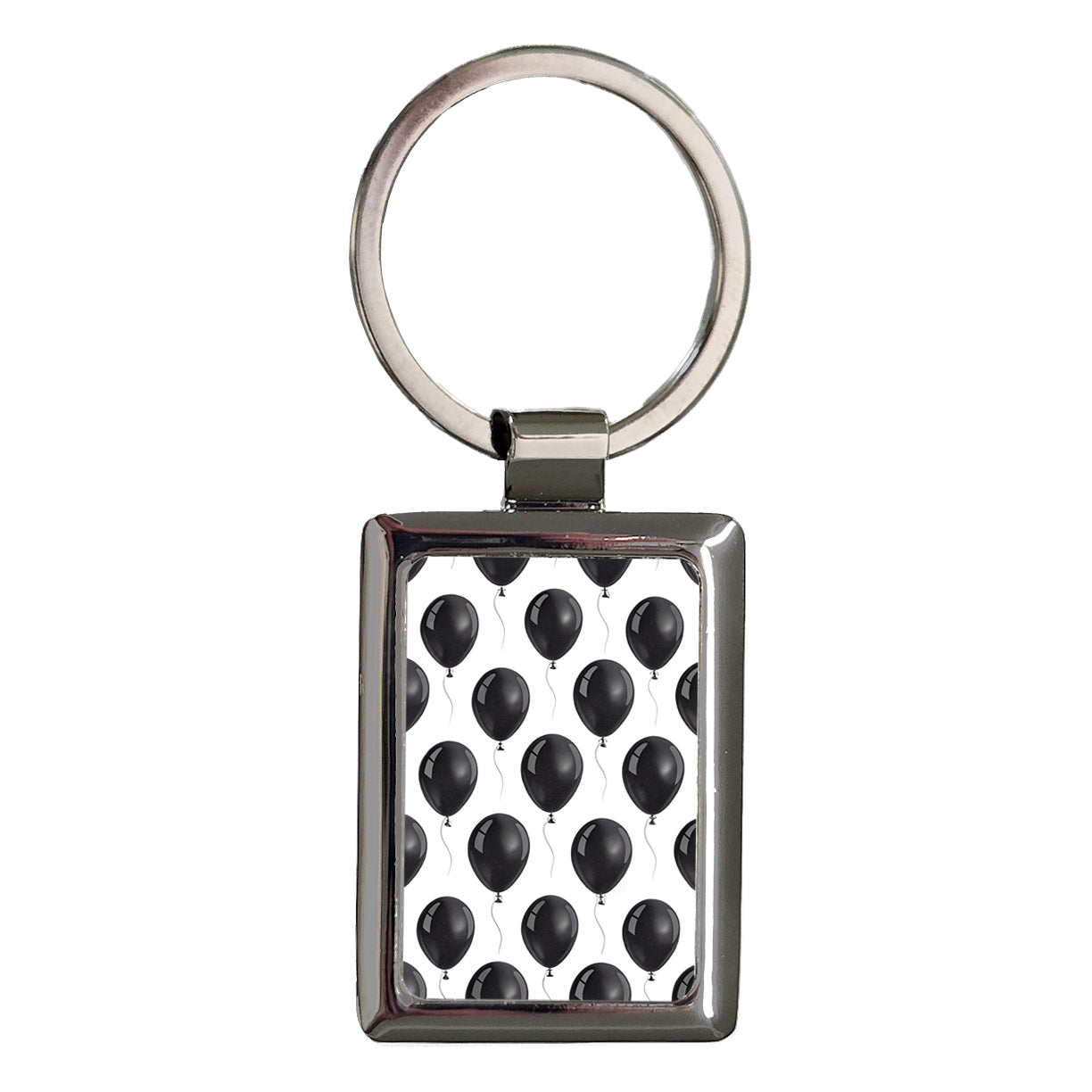 Black Balloons Background Rectangle Metal Keychain
