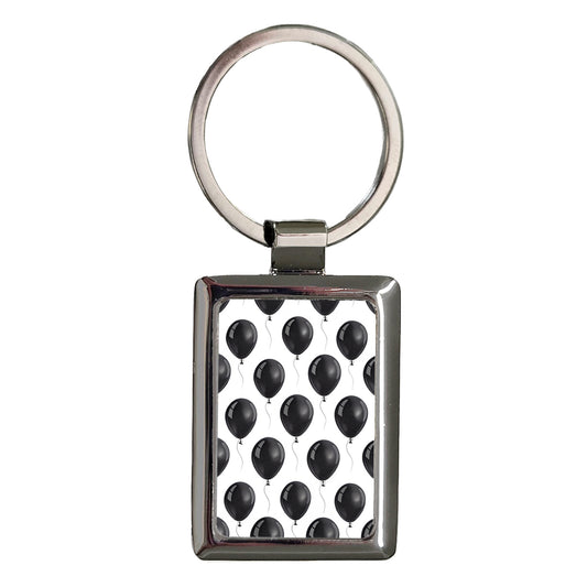 Black Balloons Background Rectangle Metal Keychain