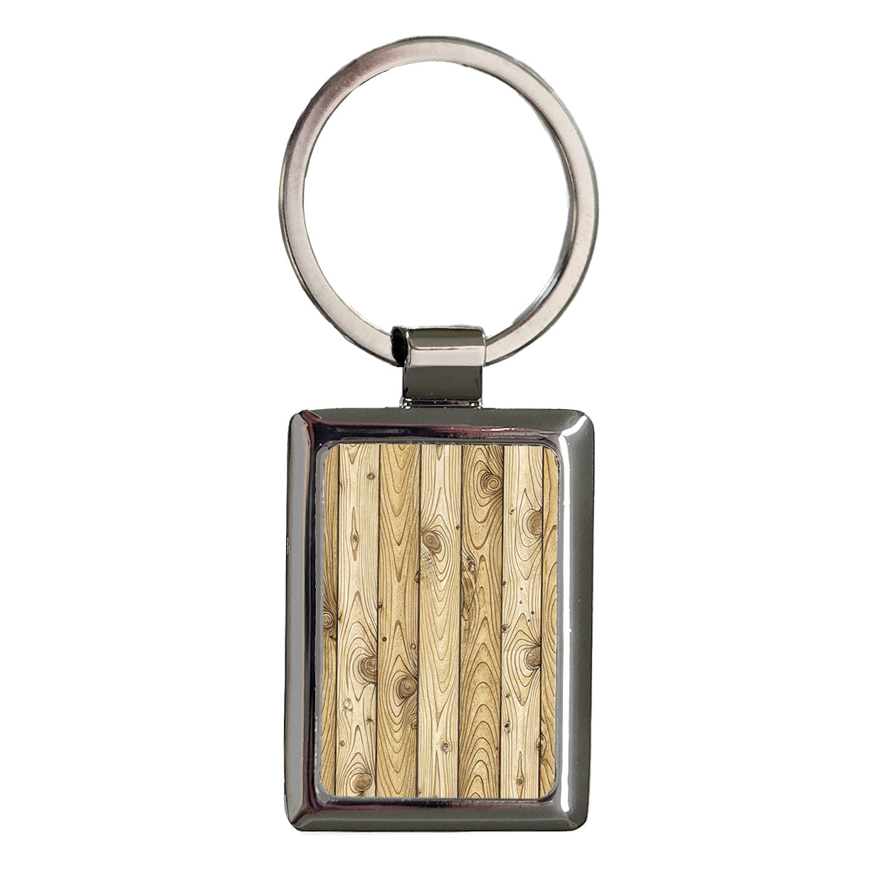 Boards Wood Background Rectangle Metal Keychain