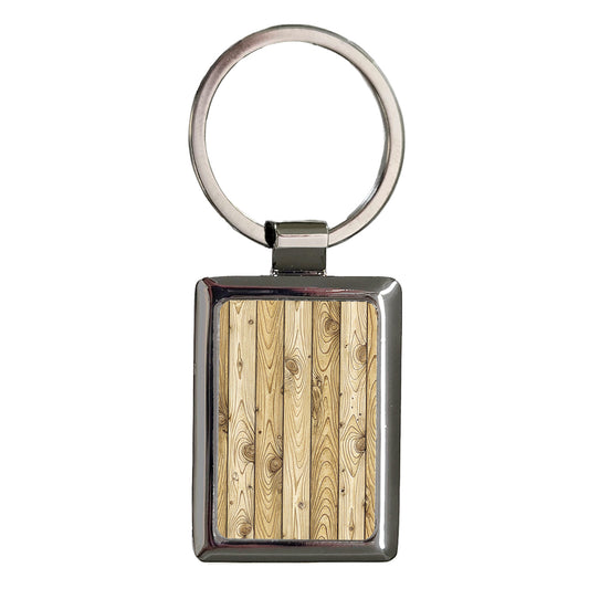 Boards Wood Background Rectangle Metal Keychain