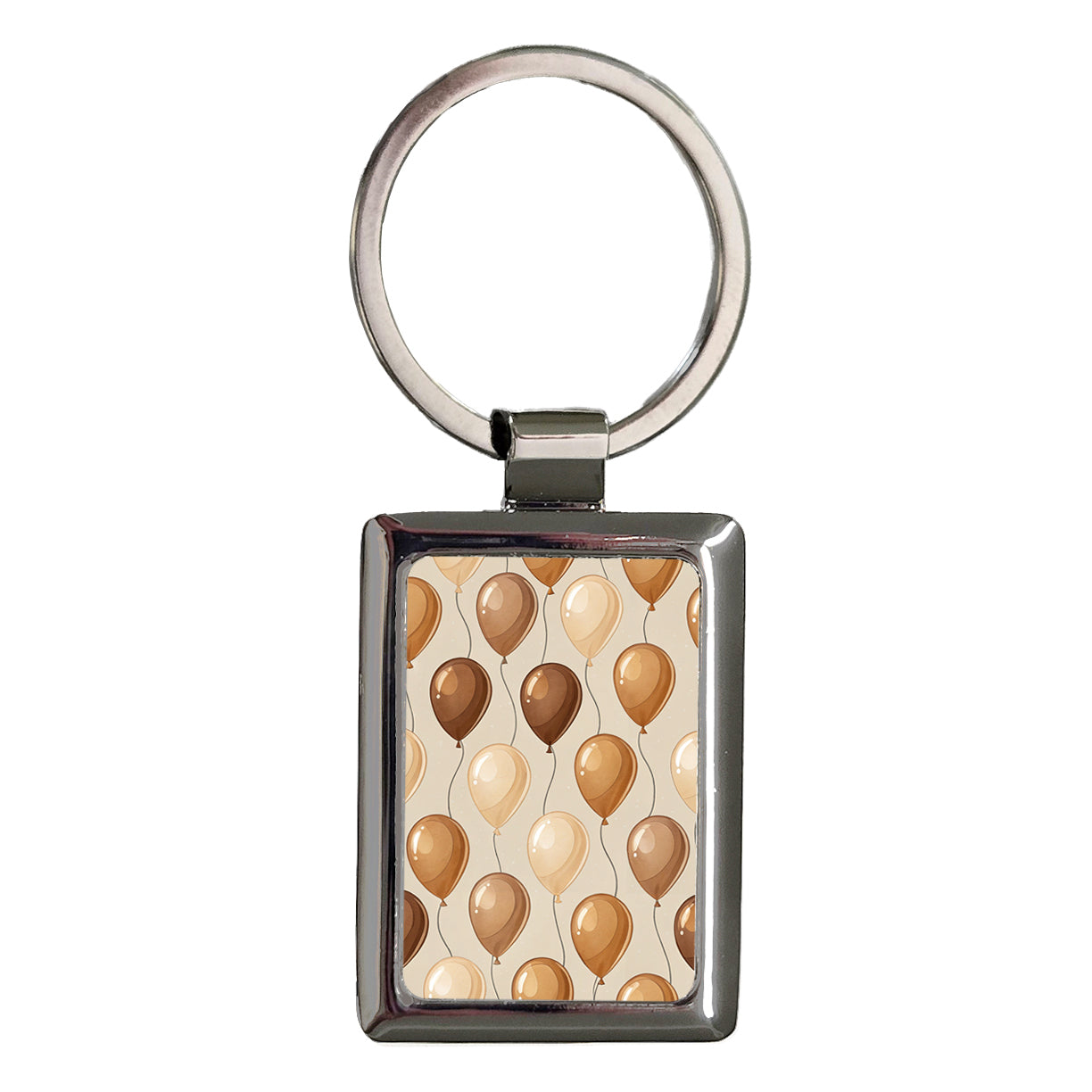 Brown Balloons Background Rectangle Metal Keychain