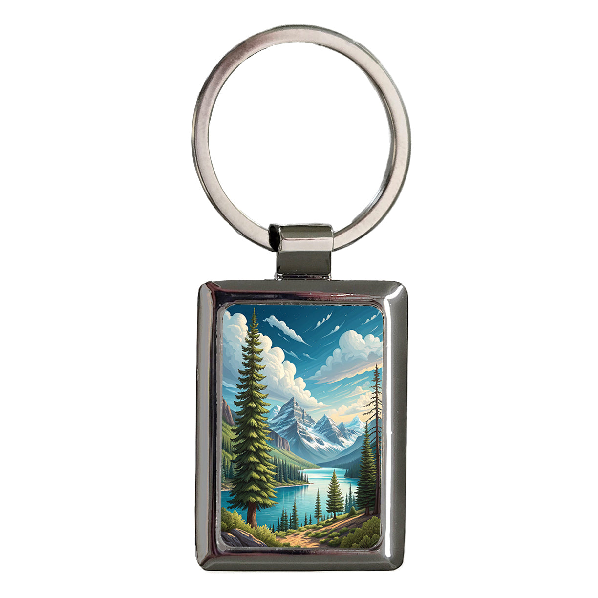 Canada Outdoor Beautiful Scene Rectangle Metal Keychain
