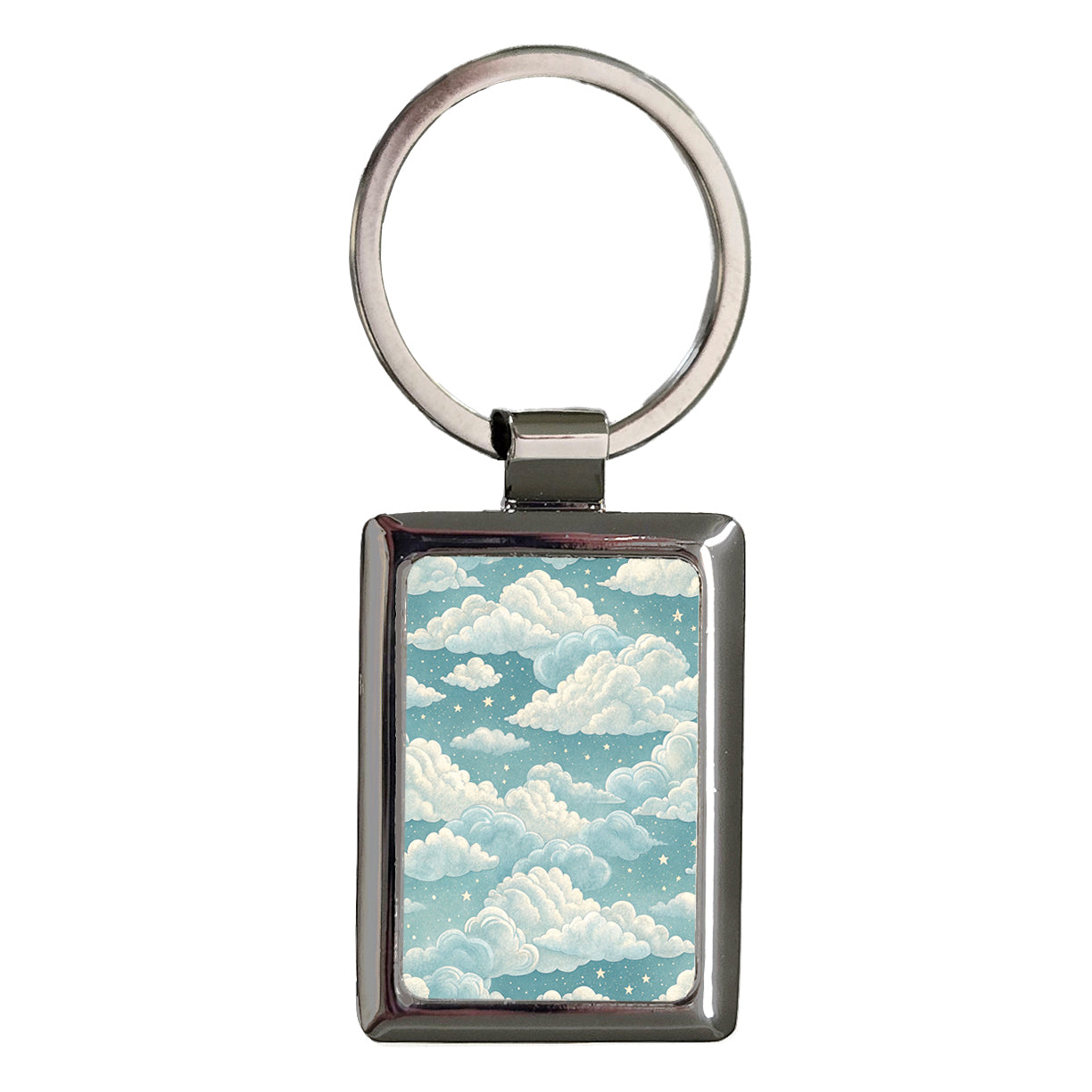 Clouds Sky Lovely Background Rectangle Metal Keychain