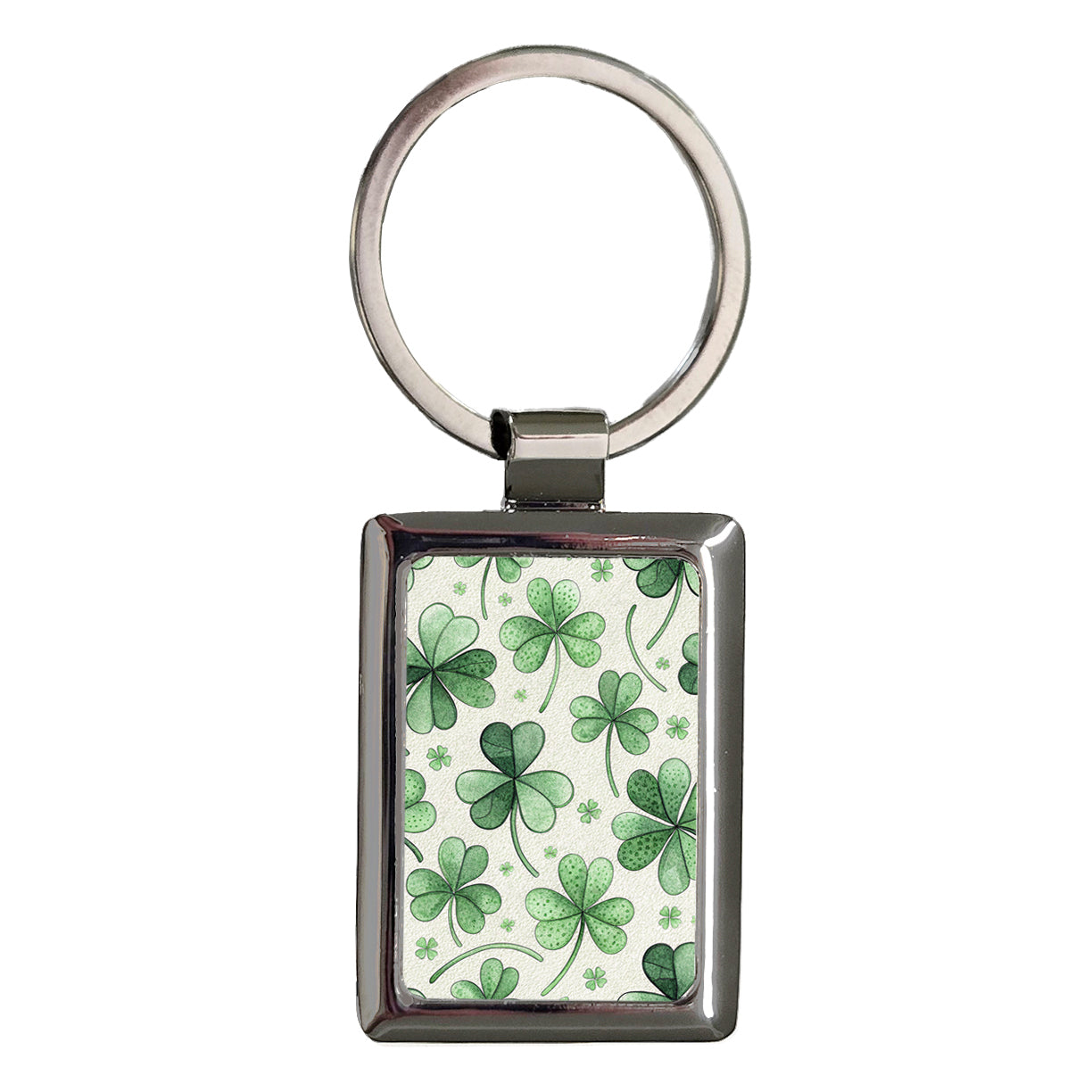 Clover Leaf Leaves Background Rectangle Metal Keychain