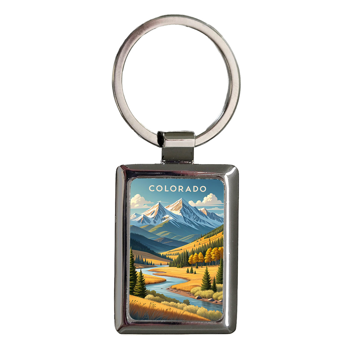 Colorado Beautiful Nature Scene Rectangle Metal Keychain