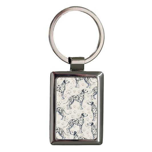 Dalmatian Dogs Cute Background Rectangle Metal Keychain