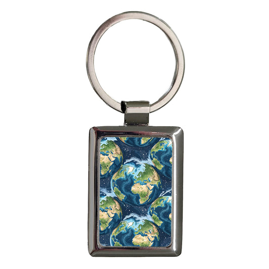 Earth Abstract Background Rectangle Metal Keychain