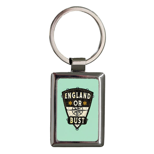 England Or Bust Vacation Rectangle Metal Keychain