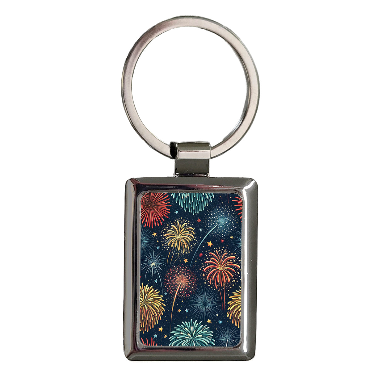 Fireworks Beautiful Stunning Rectangle Metal Keychain